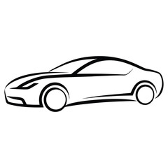 Naklejka premium Sleek Automotive Silhouette Design, Perfect for Transportation and Vehicle Icon Illustrations