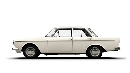 Vintage Old Car from the 1960s, on White Background, Wallpaper, Cover and Screen for Smartphone, PC, Laptop, 9:16 and 16:9 Format