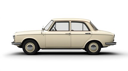 Obraz premium Vintage Old Car from the 1960s, on White Background, Wallpaper, Cover and Screen for Smartphone, PC, Laptop, 9:16 and 16:9 Format