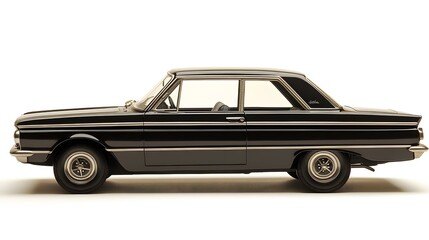 Naklejka premium Vintage Old Car from the 1960s, on White Background, Wallpaper, Cover and Screen for Smartphone, PC, Laptop, 9:16 and 16:9 Format