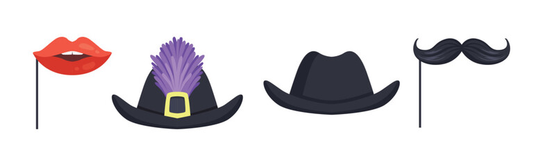 Party and Masquerade Head and Face Accessory Vector Set