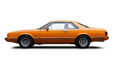 Fototapeta premium Vintage Old Car from the 1980s, on White Background, Wallpaper, Cover and Screen for Smartphone, PC, Laptop, 9:16 and 16:9 Format