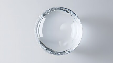 Crystal clear drop of water isolated on transparent background
