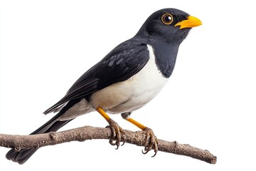 Fototapeta premium Pyongyang Mynah Bird Perched on Branch