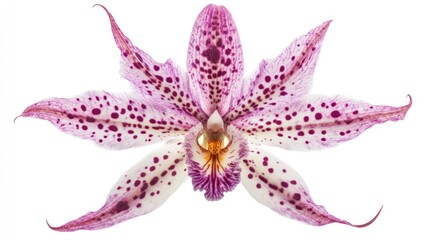 Stunning Close-Up of a  Purple and White Spotted Orchid Flower