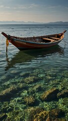 Obraz premium Banka boats floating on the sea.