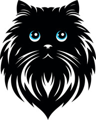 The blue eye Persian cat silhouette graceful design and unique aesthetic. 