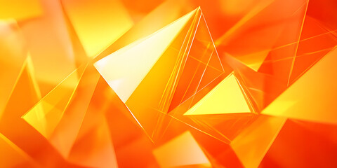 Obraz premium Abstract orange background with layers of transparent triangle shapes in random pattern, cool modern background design for website or graphic art projects