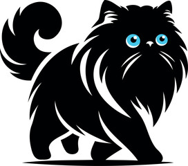 The elegance and simplicity of the Persian cat silhouettes and icon.