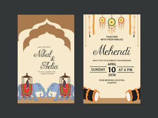 hindu wedding card design for marriage ceremony invitations haldi and mehndi