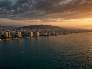 Bay of Haifa at sunset.