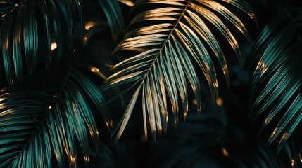 Aesthetic tropical leaves background. Luxury natural bananas, monstera, palm leaves botanical wallpaper.