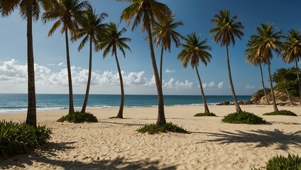Obraz premium Beach with palm trees.