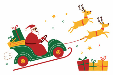 Funny Christmas Blizzard Beamer: Holiday Car Comedy in White