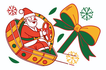 Funny Christmas Blizzard Beamer: Holiday Car Comedy in White