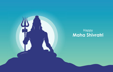 maha shivratri celebration vector illustration silhouette 