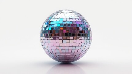 Fototapeta premium Retro Disco Ball with Vibrant 8-Bit Color Reflections - 4K Image