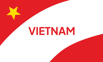 Vietnam flag brush style background with stripes. Stock vector illustration isolated on white background.