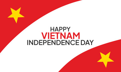 Happy Vietnam Independence Day September 2nd Celebration Vector Design Illustration. Template for Poster, Banner, Advertising, Greeting Card or Print Design Element
