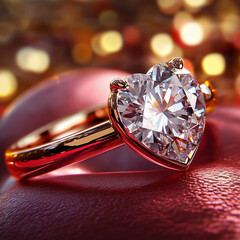 Opulent Engagement Ring Framed by Festive Decor