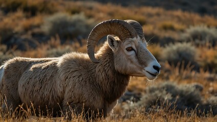 Obraz premium Big horn sheep in the wild.