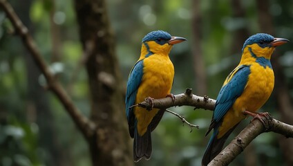 Obraz premium Birds of Colombia in their natural habitats.