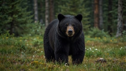 Fototapeta premium Black bear in the western U.S. wilderness.