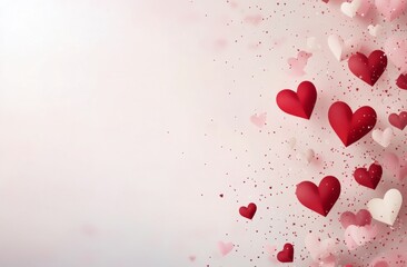 Colorful hearts arranged creatively for festive decoration and celebration