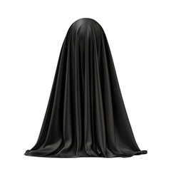 Naklejka premium Mysterious figure shrouded in black fabric. PNG