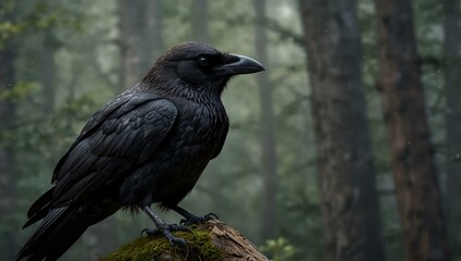 Fototapeta premium Black raven design for creative concepts.