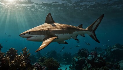 Obraz premium Blacktip shark illustration.