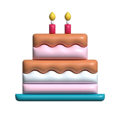 3D birthday cake icon