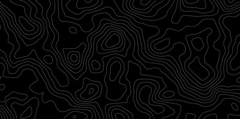 Fototapeta premium Abstract topography map with black background. Abstract Grey and white line geography map pattern line vector design.