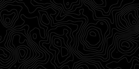 Abstract topography map with black background. Abstract Grey and white line geography map pattern line vector design.