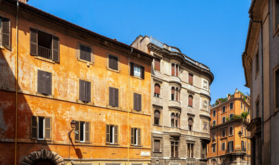 Historic Architecture in Piazza in Campo Marzio Rome Italy