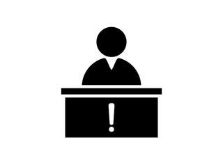 Reception desk business people icon simple flat style vector illustration. isolated on white