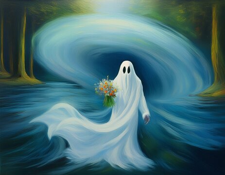 Ghost images created with artificial intelligence in various scenarios