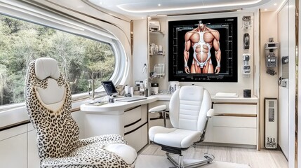 Obraz premium Modern Medical Office with Stylish Furniture and Anatomy Display