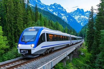 Fototapeta premium Discover the future of travel as a hyperloop train swiftly traverses state-of-the-art tunnels.