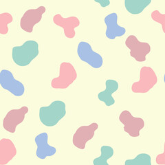 Groovy Lava Lamp Seamless Pattern. Psychedelic Fluid Drops Vector Background in 1970s Hippie Retro Style for Print on Textile, Wrapping Paper, Social Media