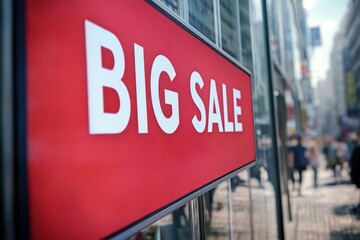 Fototapeta premium Clothes store and banner with text Big Sale