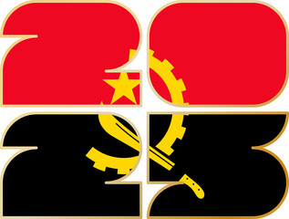2025 with flag of Angola