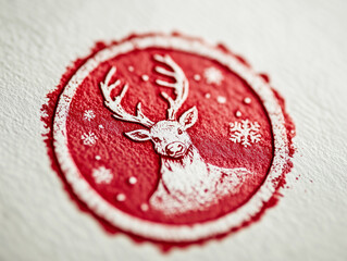 Reindeer festive christmas ink stamp