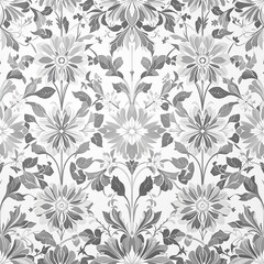 Fototapeta premium Chic floral motif on a sleek white background, chic, contemporary, modern, fashion, floral design