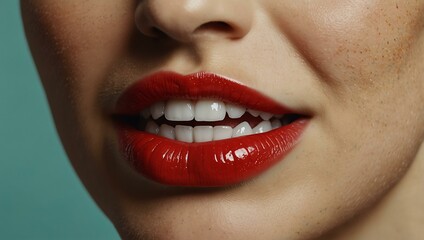 Fototapeta premium Bold graphic design celebrating mouth expressions with vibrant colors.