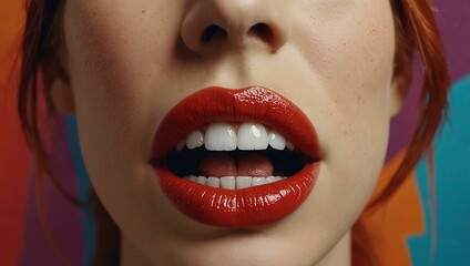 Naklejka premium Bold graphic design celebrating mouth expressions with vibrant colors.