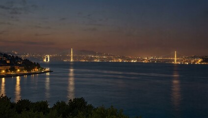 Fototapeta premium Bosphorus view with Kiz Kulesi from Istanbul’s Uskudar coast.