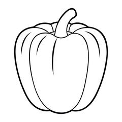  outline of a bell pepper, Simple line art design