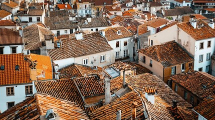 Rooftops of a historic town showcasing charming architecture and vibrant tiles