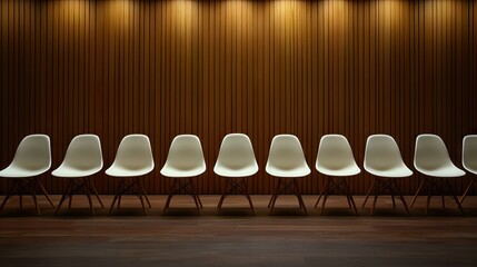 Minimalist White Chairs Arranged in a Modern Interior Space